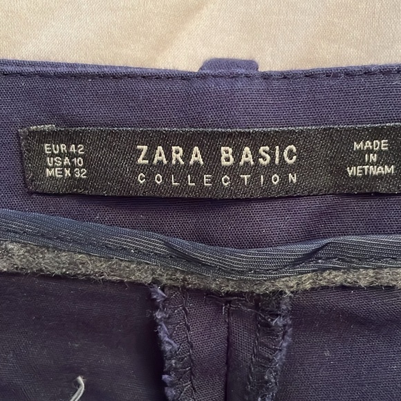Zara cotton women’s trouser un navy size 42 or 10 - Picture 4 of 5
